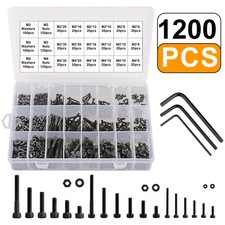 1200Pcs M2 M3 M4 Hex Socket Screws Bolts Nuts, Heavy Duty Fastener Hardware Set picture