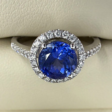 Pure Tanzanite by Jeff Moseley 18K White Gold 1.25ct Tanzanite Diamond Ring Sz 8 picture