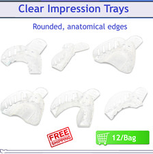 Dental VPS Tray No. 1 -10 Large Upper / Lower Arch -Clear Impression Trays 12/Bg picture