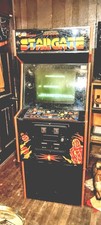 Williams Defender Stargate Upright Arcade Cabinet Side Art & Marquee picture