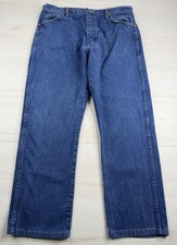 Vtg Wrangler Jeans Blue Faded Denim USA Made Cowboy Western 13MWZPW Mens 36x32 picture