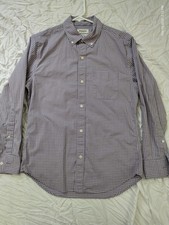 Bonobos mens small short button down lilac-white gingham check picture