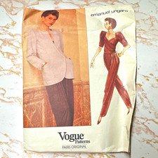 VTG 1990 Vogue Paris Original 2487 Emanuel Ungaro Jacket Pants Pattern Size 8 picture