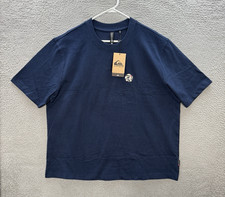 Quiksilver Shirt Adult Large Blue Crewneck Embroidered Logo Oversized Fit NEW picture