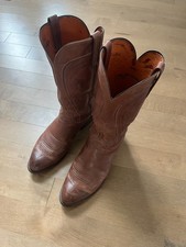 Lucchese 1883 men's brown leather cowboy boots 11.5 EE worn 5 times picture