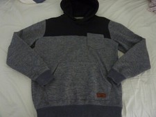 Quicksilver Sweater Keller Block Hoodie Gray Black Pullover Sweater Sz M picture