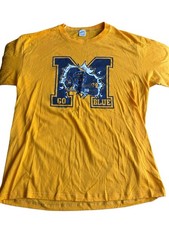 VTG Michigan Wolverines Go Blue Ripping M USA Single Stitch 80’s Grunge Rare picture