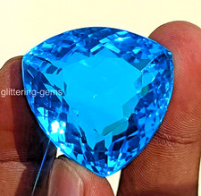 Rare 131.90 Ct Natural Paraiba Tourmaline Trillion Shape Certified Gemstone 5DOI picture
