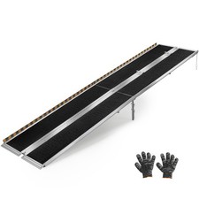 Uimoso 10FT Portable Aluminum Folding Ramp for Wheelchairs, Non-Slip 800lbs Load picture