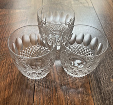 Set of 3 Waterford Crystal COLLEEN Old Fashioned Whiskey Glasses faintly marked picture