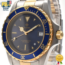 ZODIAC PROFESSIONAL VINTAGE 200M 206.26.04CB GOLD BLUE Quartz Men's [Exc+5] picture