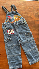 Vintage Disney Winnie the Pooh Tigger Denim Overalls One Piece 4T Football picture