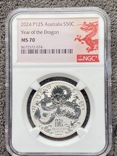 2024 2024 Australia 50 cent Year of the Dragon NGC MS-70 P125 Year of the Dragon picture