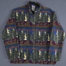 Vintage Northern Reflection Jacket Size Medium Fleece All Over Print Zip Outdoor picture