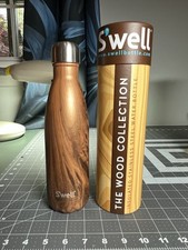Swell Teak Woodgrain Water Bottle - Insulated Metal Water Bottle - 17 oz picture