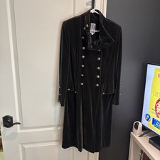 Antique Zelda Victorian Edwardian Black Velvet Fitted Bustle Coat picture