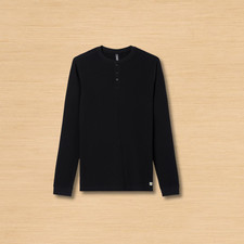 NWT Vuori Men's Waffle Henley, Black, New, Sale picture