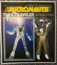 UNPUNCHED MOC VINTAGE MEGO 1976 MICRONAUTS TIME TRAVELER YELLOW COMPLETE/SEALED picture