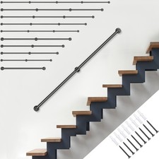 Uimoso Pipe Stair Handrail Staircase Handrail 2-13 FT Carbon Steel Wall Mounted picture