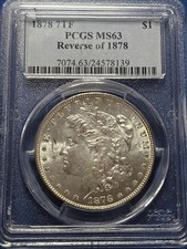 1878 7TF Morgan Silver Dollar $1 - PCGS MS 63 - Reverse of 1878 picture