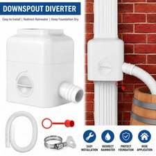 Downspout Diverter Kit for Rain Barrel Adjustable Water Collector Fits 2x3 & 3x4 picture