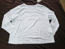 Womens Plus A New Day Long Sleeve Tee, White Plain, 2X-7796 NWT, FREE S&H picture