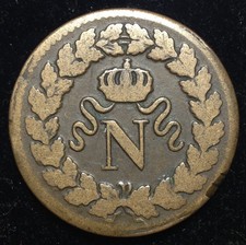 1 Decime Napoleon I 1814 BB France Coin - Dot After DECIME & Date - Rare Variety picture