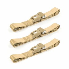 Vintage  1968 - 1970 Standard 2pt Tan Lap Bench Seat Belt Kit - 3 Belts rat picture