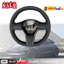 1490214-00-B Heated Leather Steering Wheel Compatible for Tesla Model 3 & Y picture