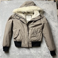 Hollister Co. All Weather Faux-Fur Hooded Bomber Jacket Women’s Sz Small Gray picture