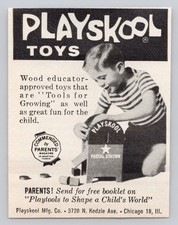 1965 Playskool Toys  Postal Station Mailbox Vintage Print Ad Wood Blocks Retro picture