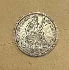 1876-CC U.S Silver Seated Liberty Dime**** AU - UNCIRCULATED picture
