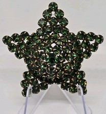 VINTAGE ADELE SIMPSON EMERALD GREEN BROOCH SIGNED picture