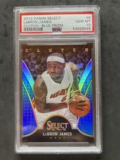 2013-14 Panini Select LeBron James Clutch Prizm Blue #/49 Heat PSA 10 Gem Mint picture