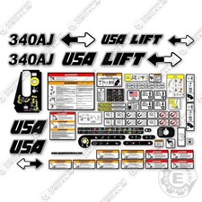 Custom USA Upgrade Fits JLG 340AJ Decal Kit Boom Lift - Aftermarket Kit picture