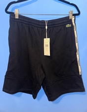 Lacoste Men’s Athletic Shorts Black Regular Fit M Elastic Waist Logo GH1201 picture