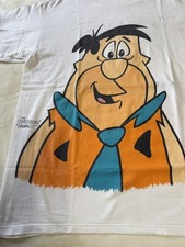 Vintage The Flinstones Fred Flintstone 1994 White Tshirt Double Sided Tultex XL picture