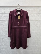 New Boden Nicolette Long Sleeve Dress Dark Cherry Sz 8R picture