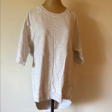 T.La sz XS long Casual light Gray Oversized T-Shirt tunic short sleeve picture
