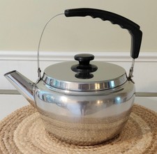 Vintage Lifetime 18-8 R6 Stainless Steel Tea Kettle MCM 3 Qt Capacity picture