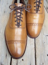 ALLEN EDMONDS FIFTH AVENUE Dress Shoes British Tan Leather Cap Toe  Sz Size 9.5D picture