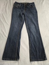 Cato Premium Blue Jeans Womens Size 10 Bootcut Dark Denim Embroidered Cowgirl picture
