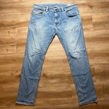 Diesel Thavar Jeans Mens 34x32 Blue Slim Skinny Stretch Denim Distressed R814V picture