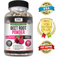 Beet Root Powder 1300mg 180ct Nitric Oxide Booster Superfood Energy Beetroot picture