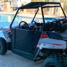 For ​2009-2022 Polaris RZR 170 Aluminum Opening Doors + Heavy Duty Roof Black picture