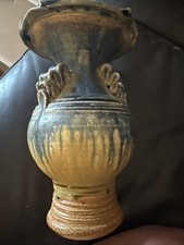 Brent Skinner Pottery Vase 1989 Early Signed Hand Painted Vintage 10 in picture