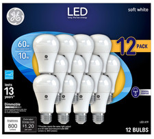 GE Soft White LED 60W Equivalent General Purpose A19 Light Bulbs (12 Pack) picture