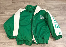 vintage starter jacket boston celtics nba green white snap size L picture