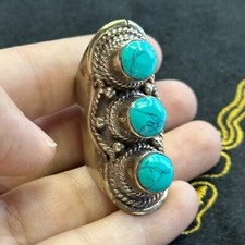 Unique Tibetan South Asian Torquise Vintage Tribal Ring picture