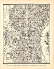 1935 Vintage PHILADELPHIA Pennsylvania City MAP Street Map of Philadelphia 3232 picture